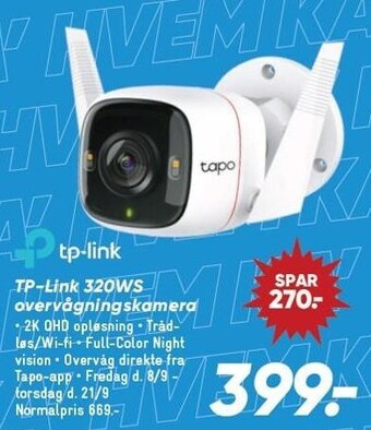Bilka Tp-link 320ws overvågningskamera tilbud