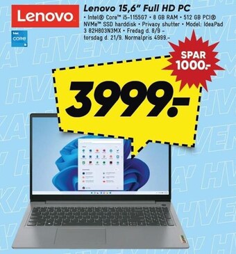 Bilka Lenovo 15,6´´ full hd pc tilbud