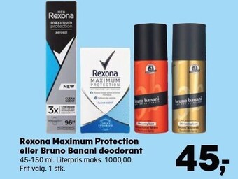 Kvickly Rexona maximum protection eller bruno banani deodorant tilbud