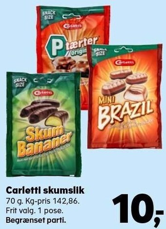 Kvickly Carletti skumslik tilbud