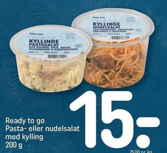 REMA 1000 Ready to go pasta- eller nudelsalat med kylling tilbud