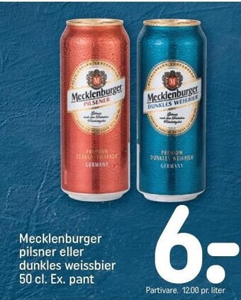 REMA 1000 Mecklenburger pilsner eller dunkles weissbier tilbud