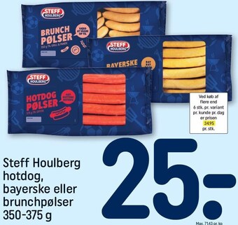 REMA 1000 Steff houlberg hotdog, bayerske eller brunchpølser tilbud