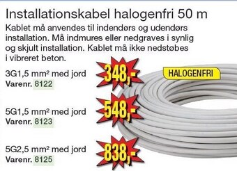 Harald Nyborg Installationskabel halogenfri 50 m tilbud