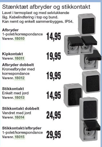 Harald Nyborg Stænktæt afbryder og stikkontakt tilbud