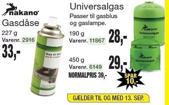Harald Nyborg Nakano gasdåse eller universalgas tilbud