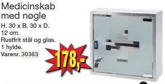 Medicinskab med nøgle