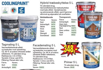 Harald Nyborg Coolingpaint hybrid træbeskyttelse 5 l, tagmaling 5 l, facademaling 5 l eller primer 5 l tilbud