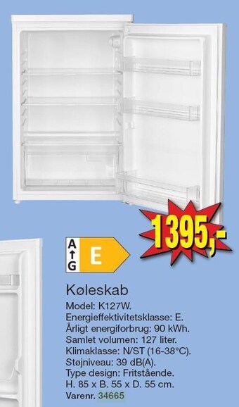Harald Nyborg Køleskab tilbud