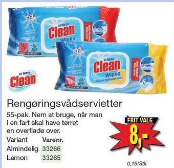 Harald Nyborg Clean rengøringsvådservietter tilbud