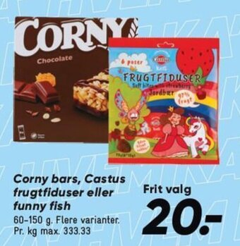 Corny bars, Castus frugtfiduser eller funny fish