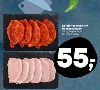Koteletter med eller uden marinade