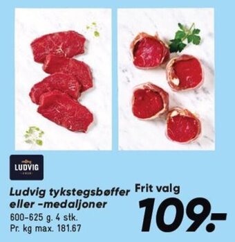 Ludvig tykstegsbøffer eller-medaljoner