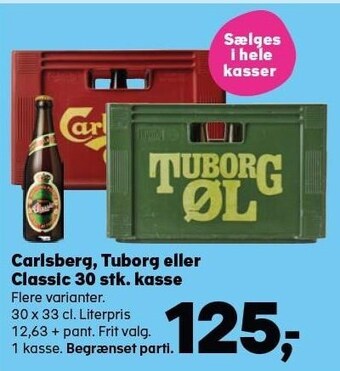 SuperBrugsen Carlsberg, tuborg eller classic 30 stk. kasse tilbud