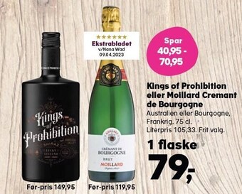 SuperBrugsen Kings of prohibition eller moillard cremant de bourgogne tilbud