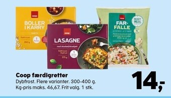 SuperBrugsen Coop færdigretter tilbud