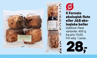 SuperBrugsen Il fornaio økologisk flute eller j&b økologiske boller tilbud
