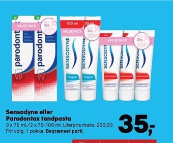 SuperBrugsen Sensodyne eller parodontax tandpasta tilbud