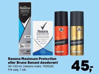 SuperBrugsen Rexona maximum protection eller bruno banani deodorant tilbud