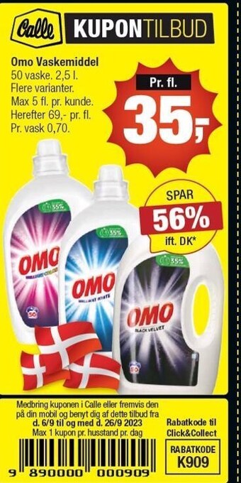 Calle Omo vaskemiddel - 2,5 l tilbud
