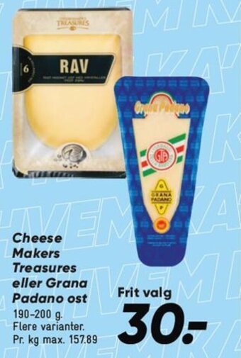 Bilka Cheese Makers Treasures eller Grana Padano Ost tilbud
