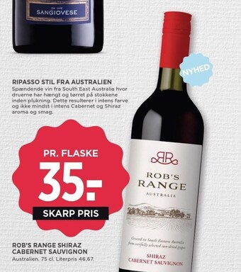 MENY Rob's range shiraz cabernet sauvignon tilbud