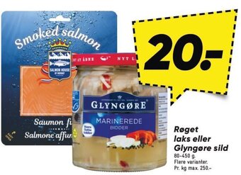 Bilka Røget laks eller Glyngøre sild 80-450 g. tilbud