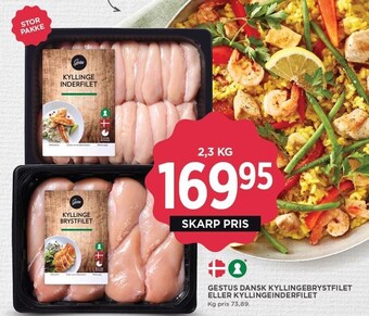 MENY Gestus dansk kyllingebrystfilet eller kyllingeinderfilet tilbud