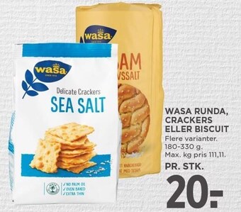 MENY Wasa runda, crackers eller biscuit tilbud