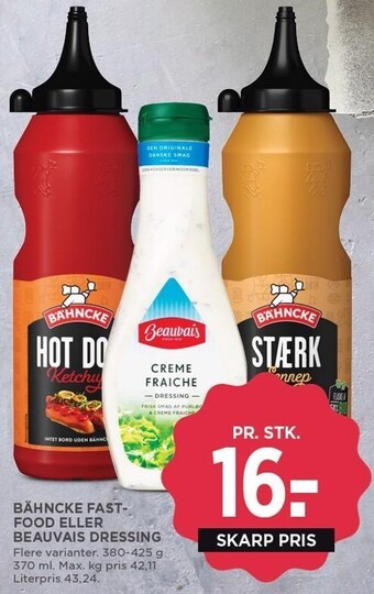 MENY Bähncke fastfood eller beauvais dressing tilbud