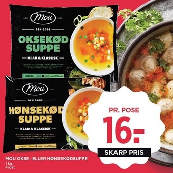 MENY Mou okse- eller hønsekødsuppe tilbud