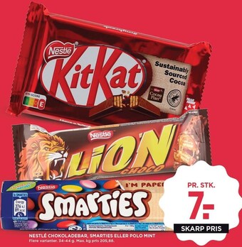 MENY Nestlé chokoladebar, smarties eller polo mint tilbud