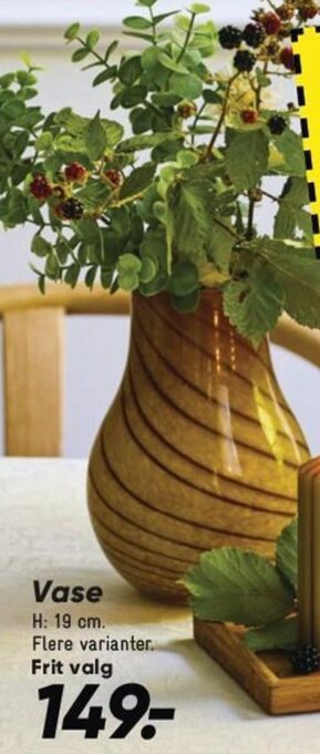 Bilka Vase H: 19 cm tilbud