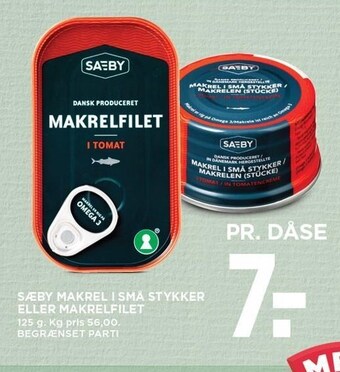 MENY Sæby makrel i små stykker eller makrelfilet tilbud