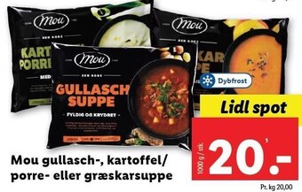 Lidl Mou gullasch-, kartoffel/porre- eller græskarsuppe tilbud