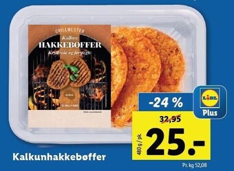 Lidl Kalkunhakkebøffer tilbud