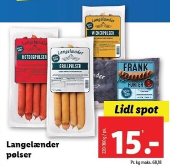 Lidl Langelænder pølser tilbud