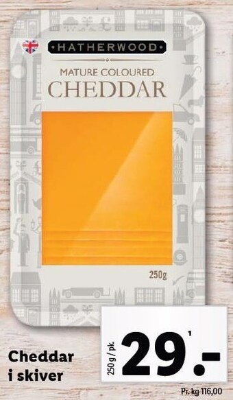 Lidl Cheddar i skiver tilbud