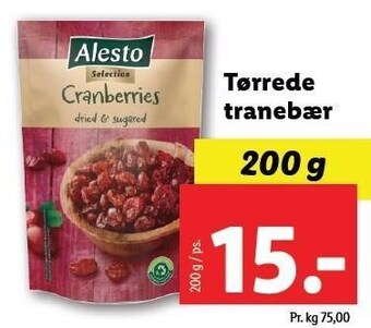 Lidl Tørrede tranebær tilbud