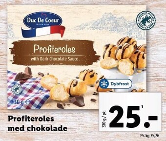 Lidl Profiteroles med chokolade tilbud