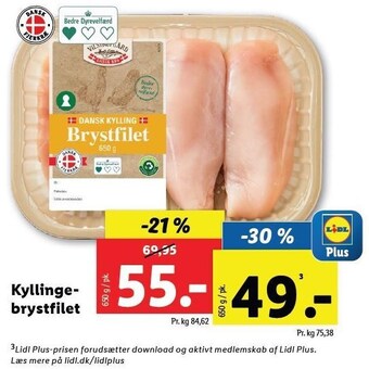Lidl Kyllingebrystfilet 650 g tilbud