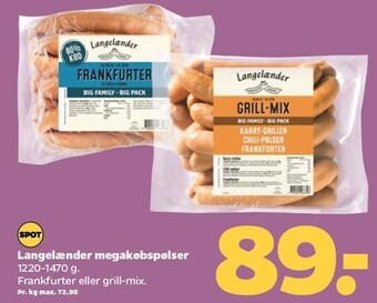 Netto Langelænder megakøbspølser tilbud