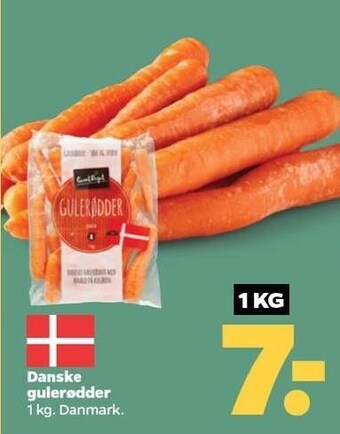 Netto Danske gulerødder 1 kg tilbud