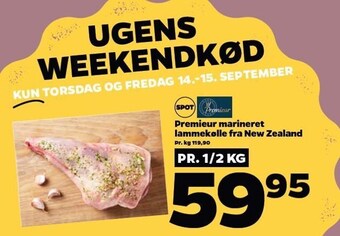 Netto Marineret lammekølle fra new zealand pr 1/2 kg tilbud