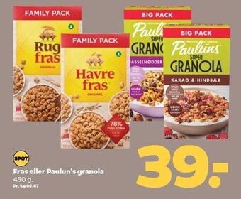 Netto Fras eller paulun's granola tilbud