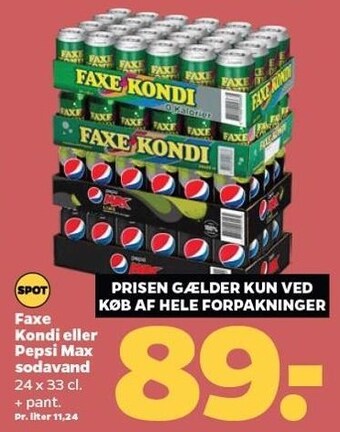 Netto Faxe kondi eller pepsi max sodavand tilbud