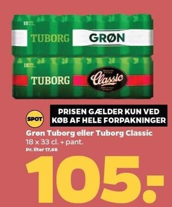 Netto Grøn tuborg eller tuborg classic tilbud