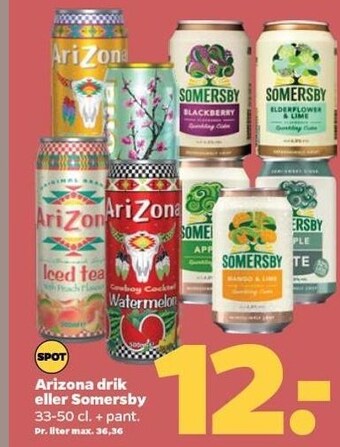 Netto Arizona drik eller somersby tilbud