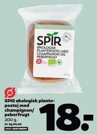 Netto Spir økologisk plantepostej med champignon/peberfrugt tilbud