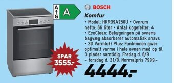Bilka BOSCH Komfur tilbud